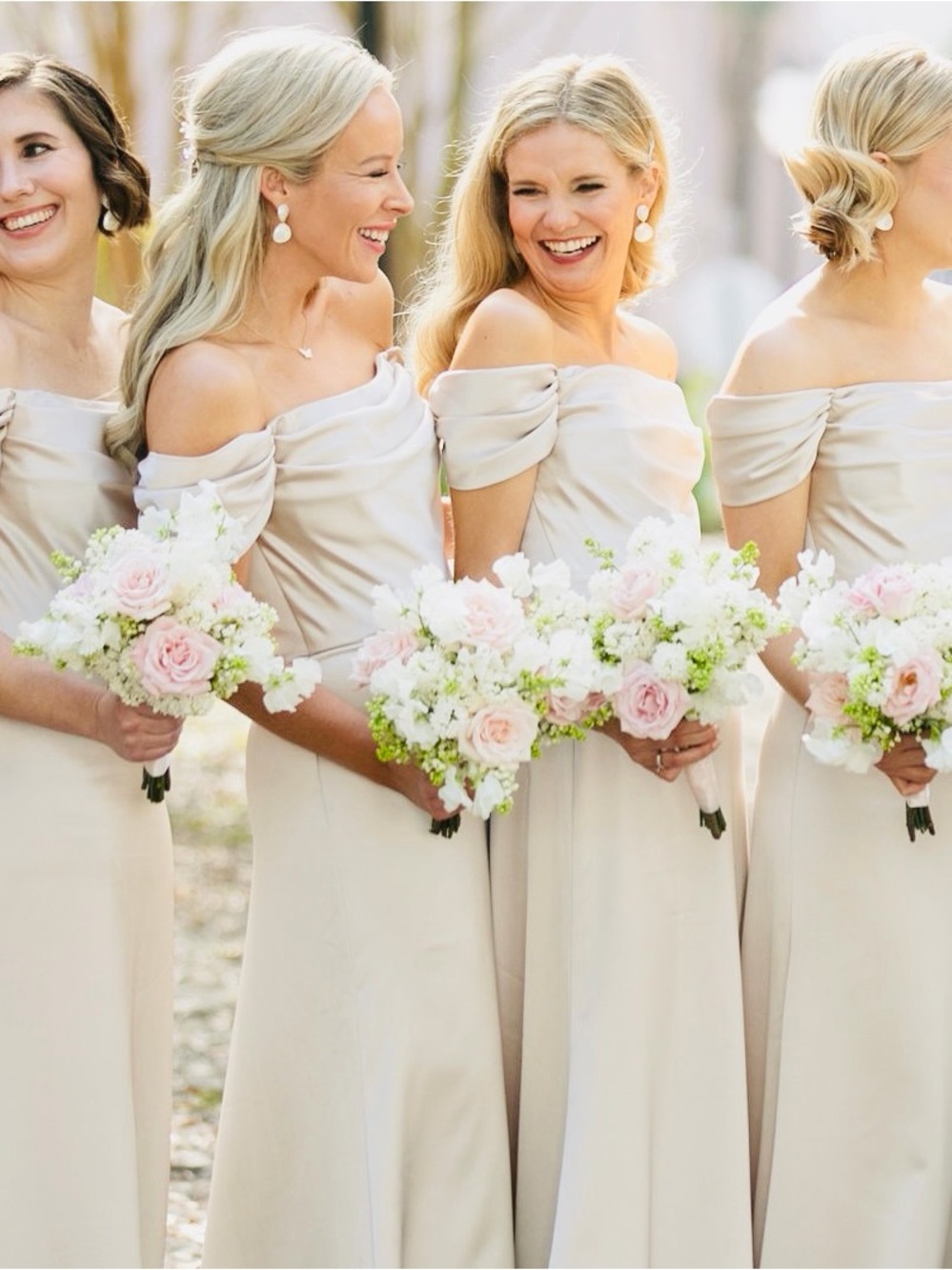 Amsale Satin Cowl Neck Maxi Gown - Champagne